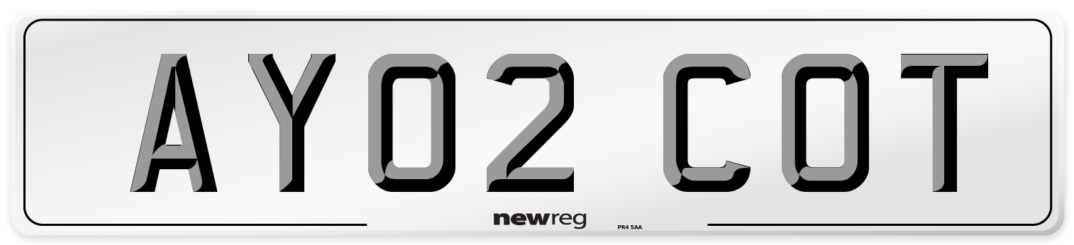 AY02 COT Number Plate from New Reg